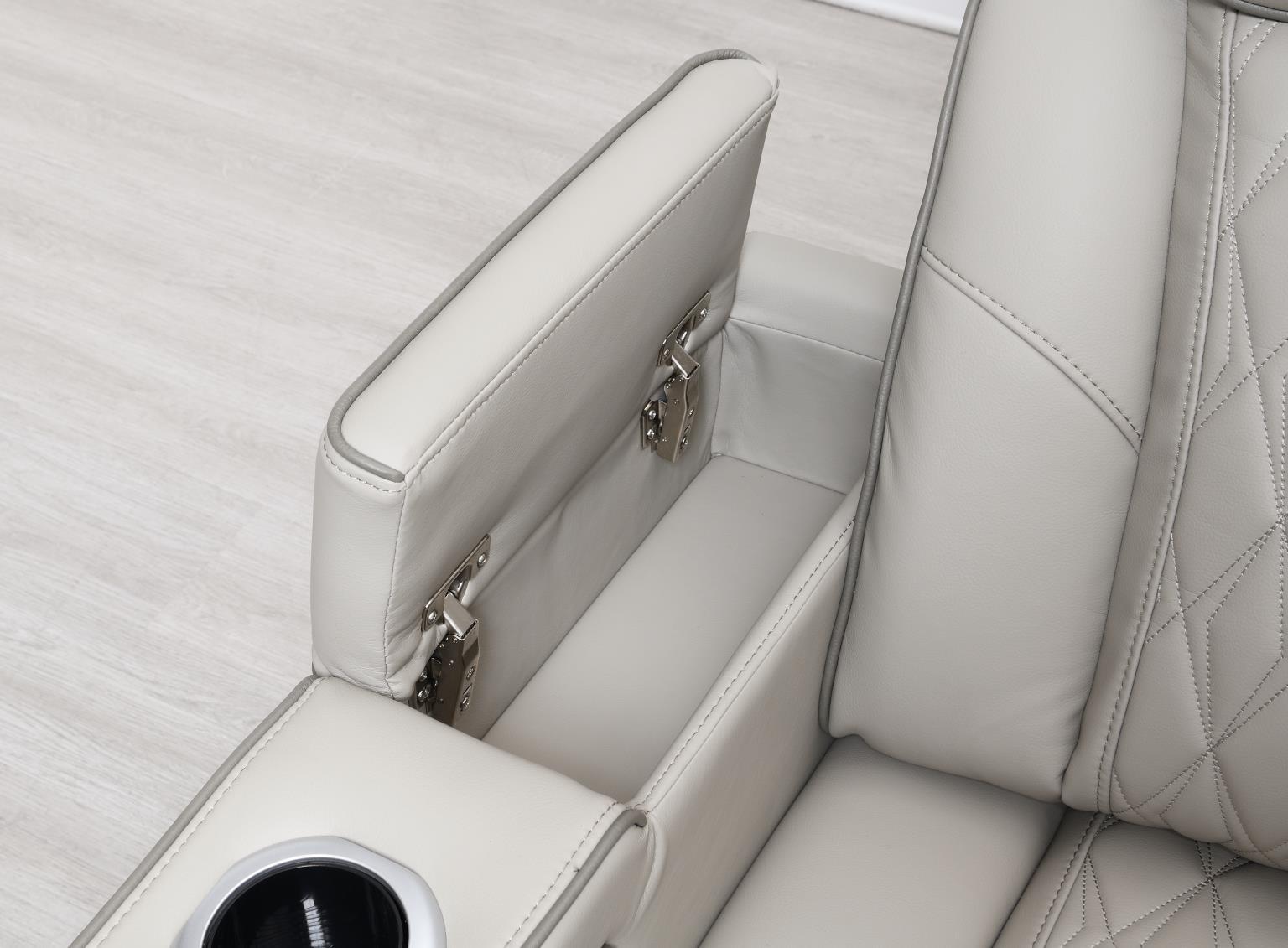 U11 - 3 Piece Power LED Sectional, Power Headrest, Heat, Massage Wireless Charger, And USB - Gray - Stylish Home Furniture