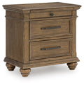 Karallin - Three Drawer Night Stand - Medium Brown - Stylish Home Furniture
