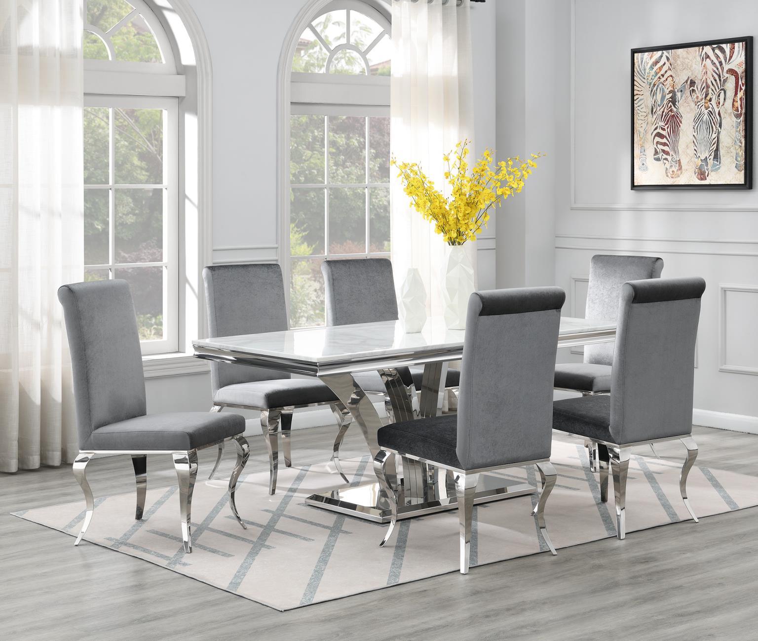 G-083-T-WHITE - Marble Dining Table - White - Stylish Home Furniture