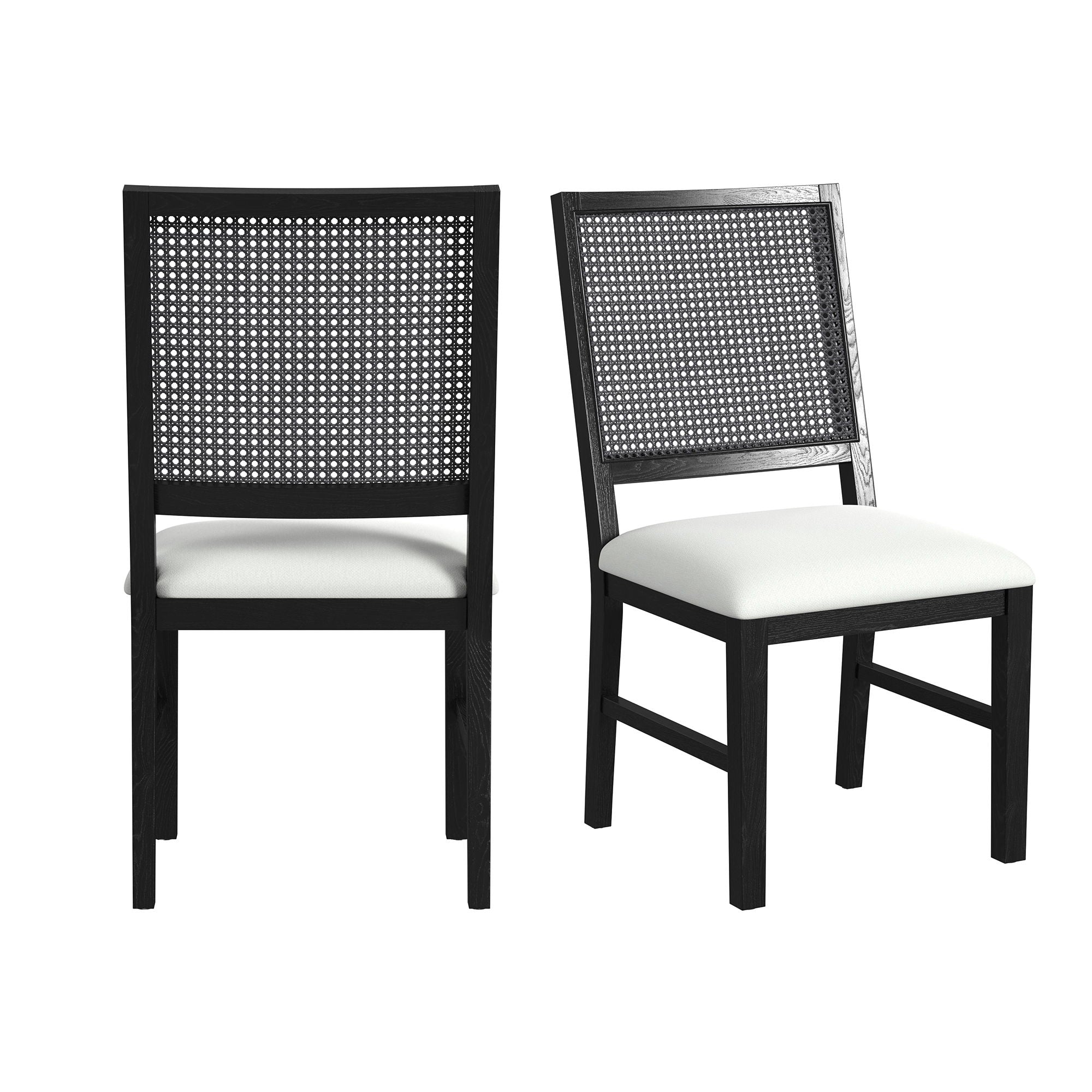 Bahama Breeze - Fabric Dining Chair (Set of 2) - White / Black - Stylish Home Furniture