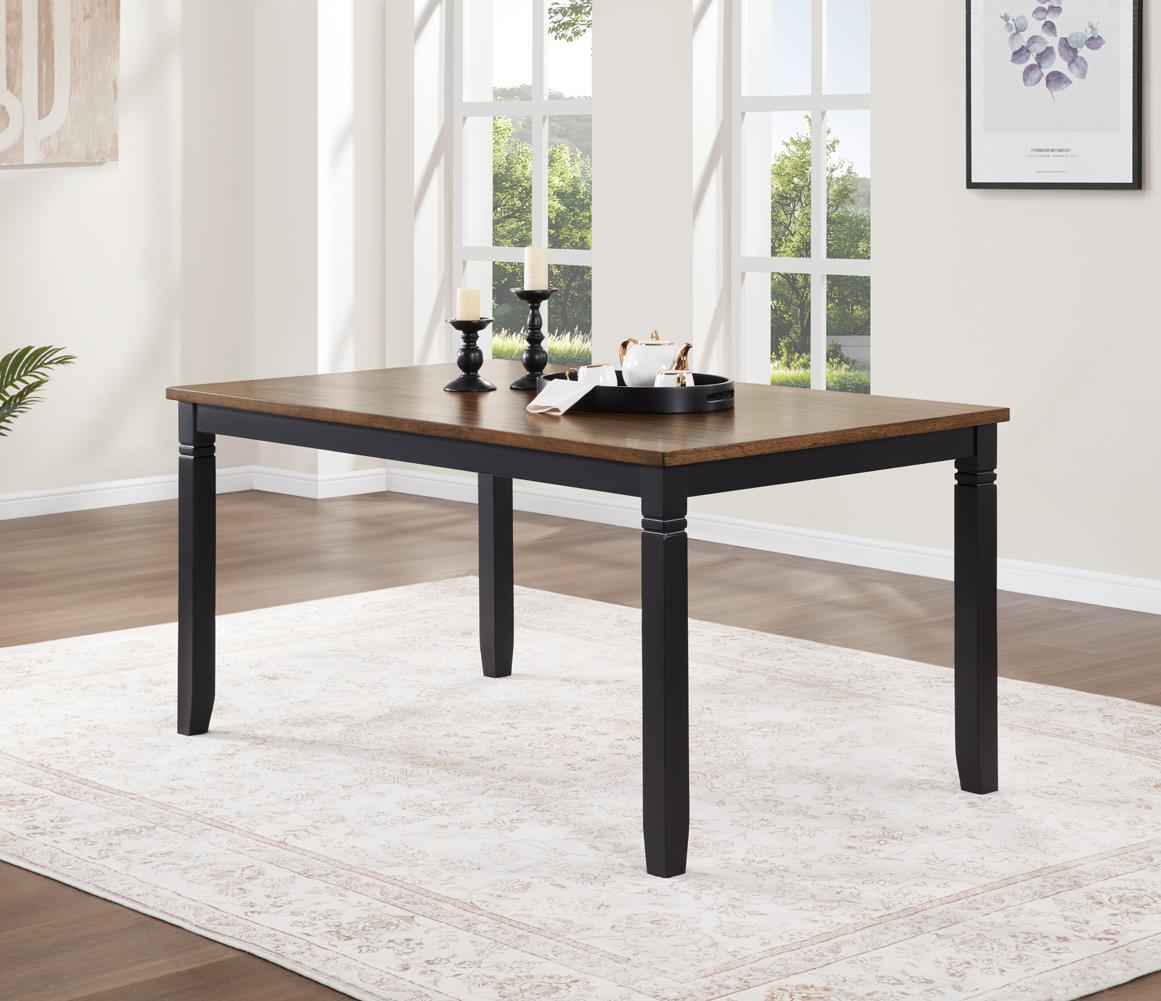 D198 - 6 Piece Dining Room Set (Dining Table, 4 Chairs, Bench) - Black / Dark Brown - Stylish Home Furniture