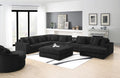 U242 - 7 Piece Setional With Right Chaise (1 RAF Chaise + 3 Armless Chair + 1 LAF + 1 Wedge + 1 Console) - Without Ottoman - Black - Stylish Home Furniture