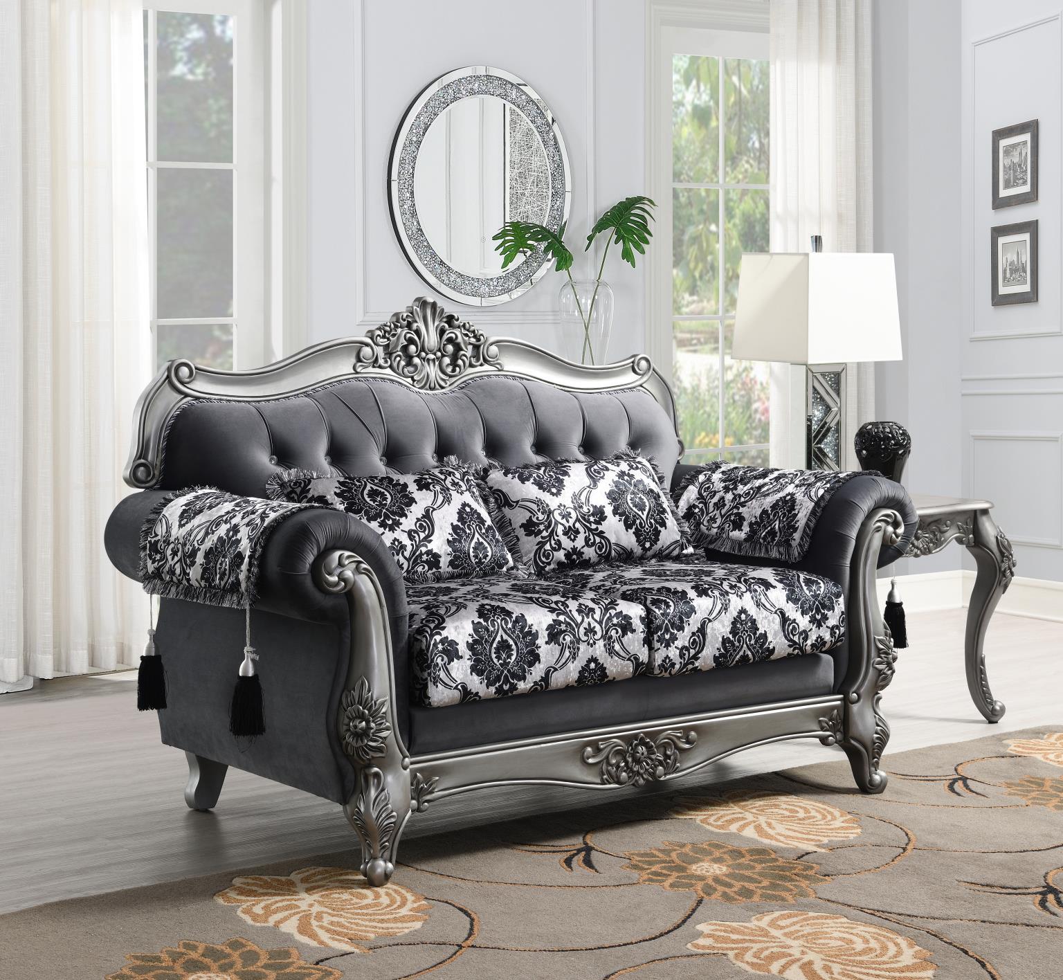 U206 - Traditional Loveseat - Gray - Stylish Home Furniture