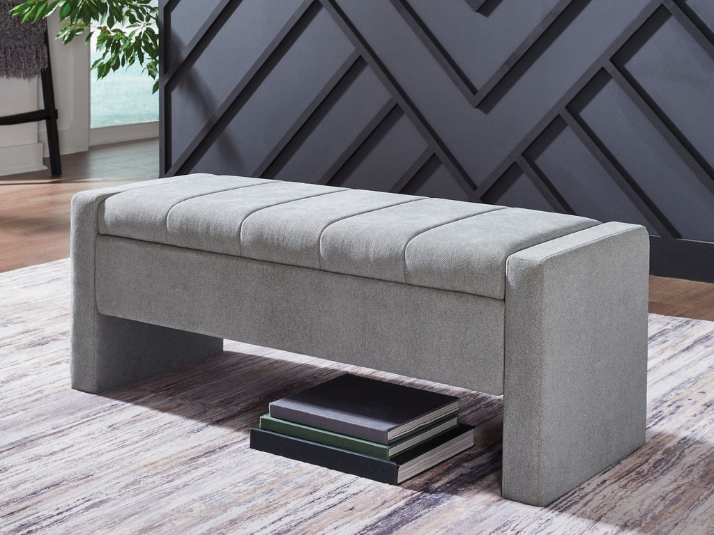 Akselman - Storage Bench - Gray - Stylish Home Furniture
