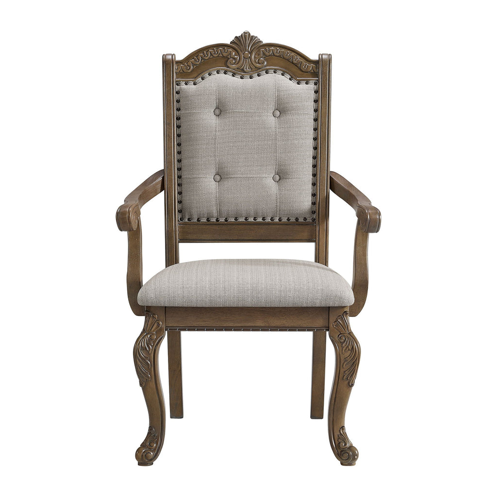 Madison Park - Dining Arm Chair (Set of 2) - Walnut / Beige - Stylish Home Furniture
