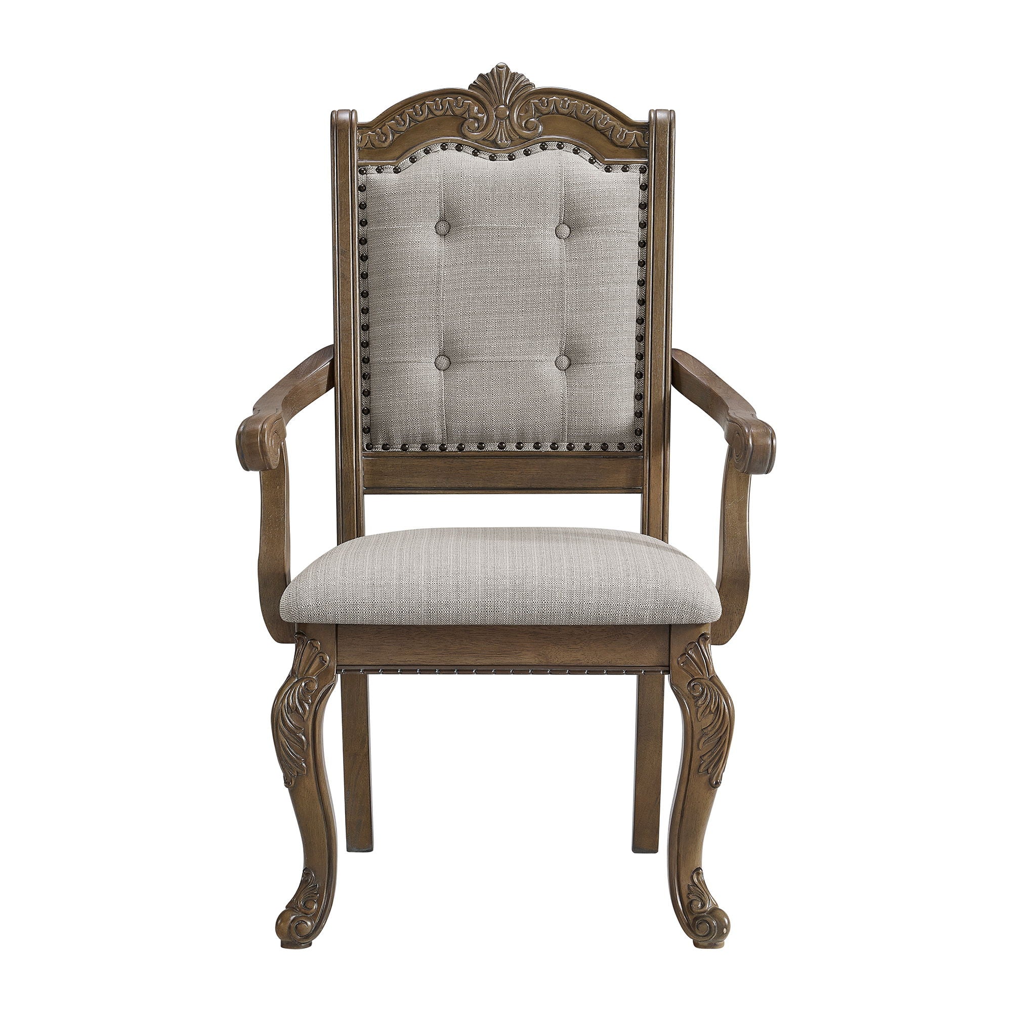 Madison Park - Dining Arm Chair (Set of 2) - Walnut / Beige - Stylish Home Furniture