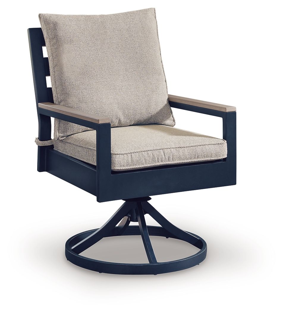 East Beach - Swivel Chair With Cushion (Set of 2) - Blue - Stylish Home Furniture