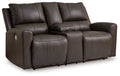 Boxmere - Dbl Power Reclining Loveseat with Console - Storm - Stylish Home Furniture