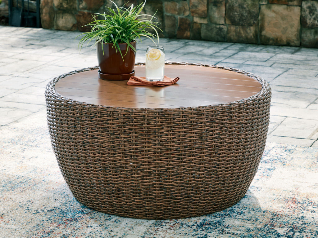 Double Point - Round Cocktail Table - Beige - Stylish Home Furniture