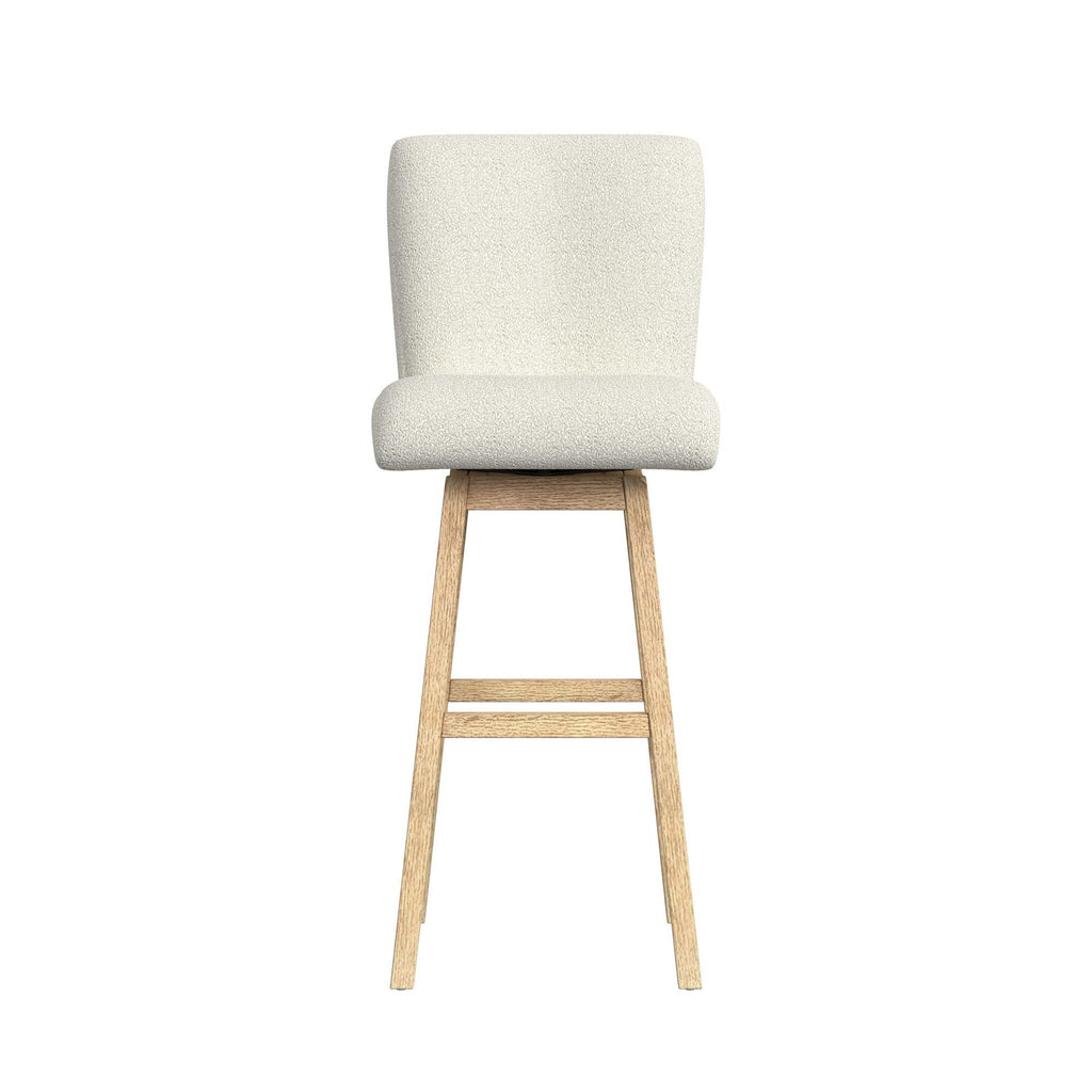 Cambrie - Upholstered Swivel Bar Stool With Boucle (Set of 2) - Beige / Natural - Stylish Home Furniture