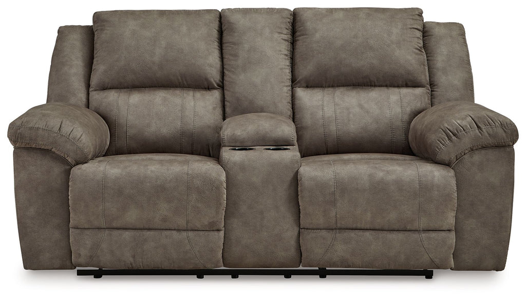 Laresview - Dbl Reclining Loveseat with Console - Fossil - Stylish Home Furniture