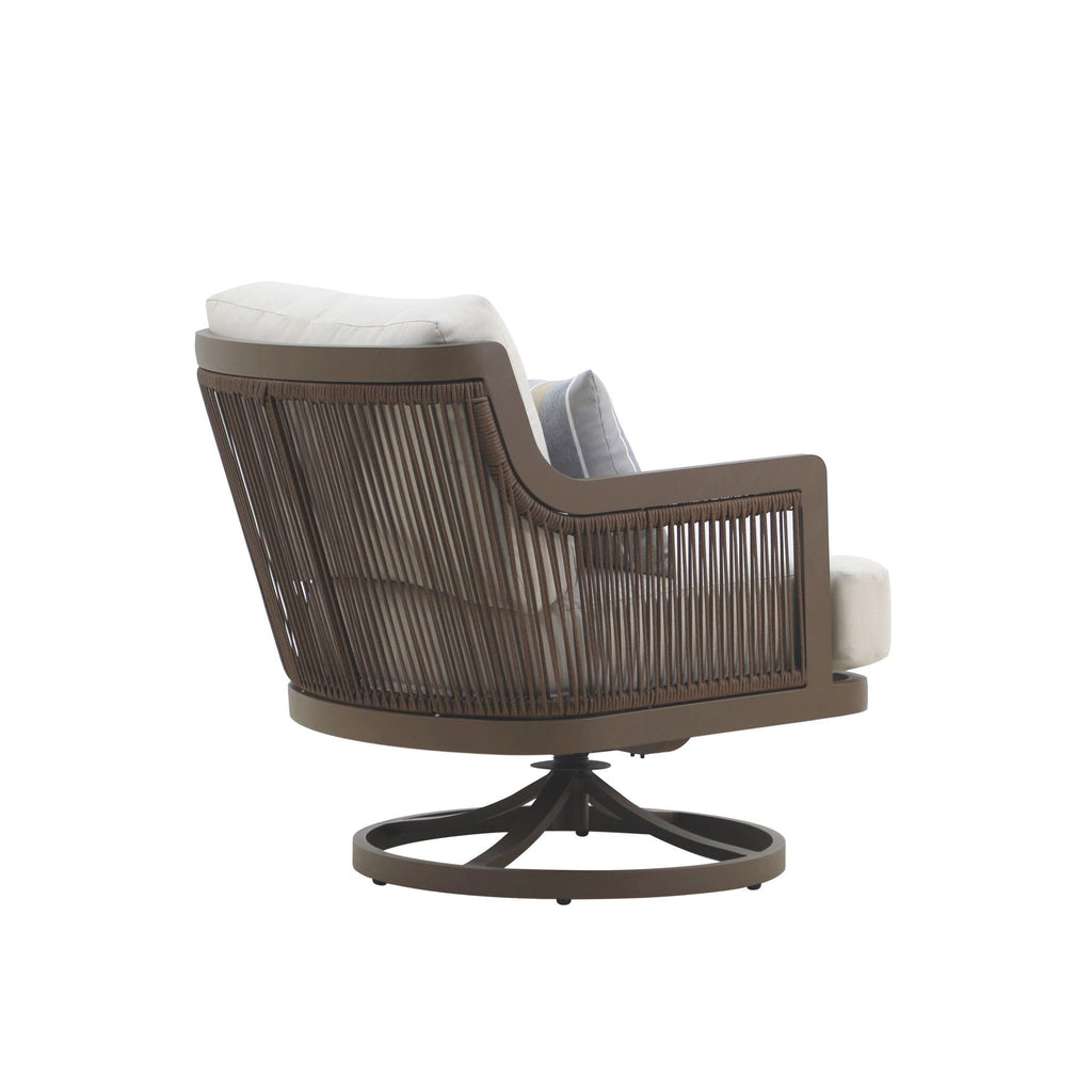 Genova - Patio Swivel Club Chair With Accent Pillow (Set of 2) - Gray - Stylish Home Furniture