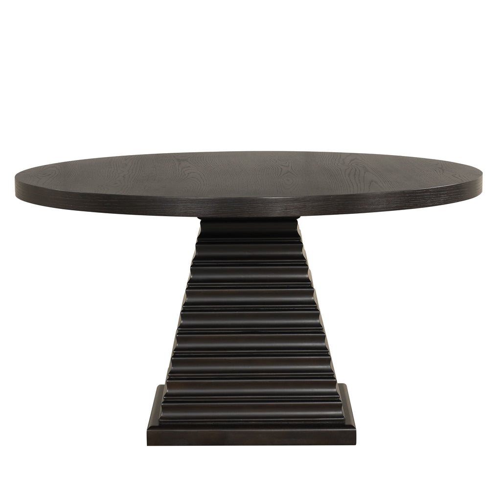 Plateau - 54" Round Dining Table - Top & Base - Dark Brown - Stylish Home Furniture