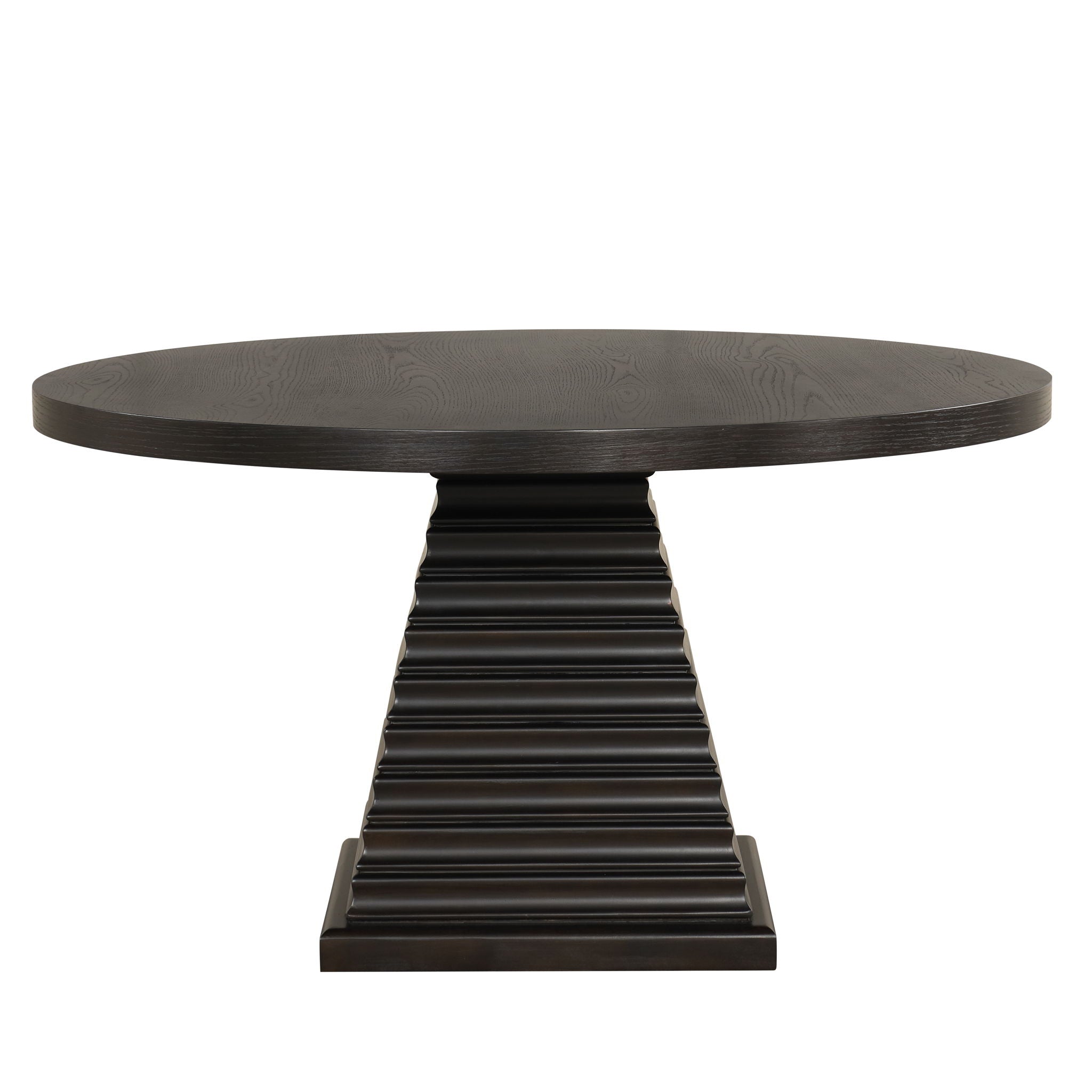 Plateau - 54" Round Dining Table - Top & Base - Dark Brown - Stylish Home Furniture