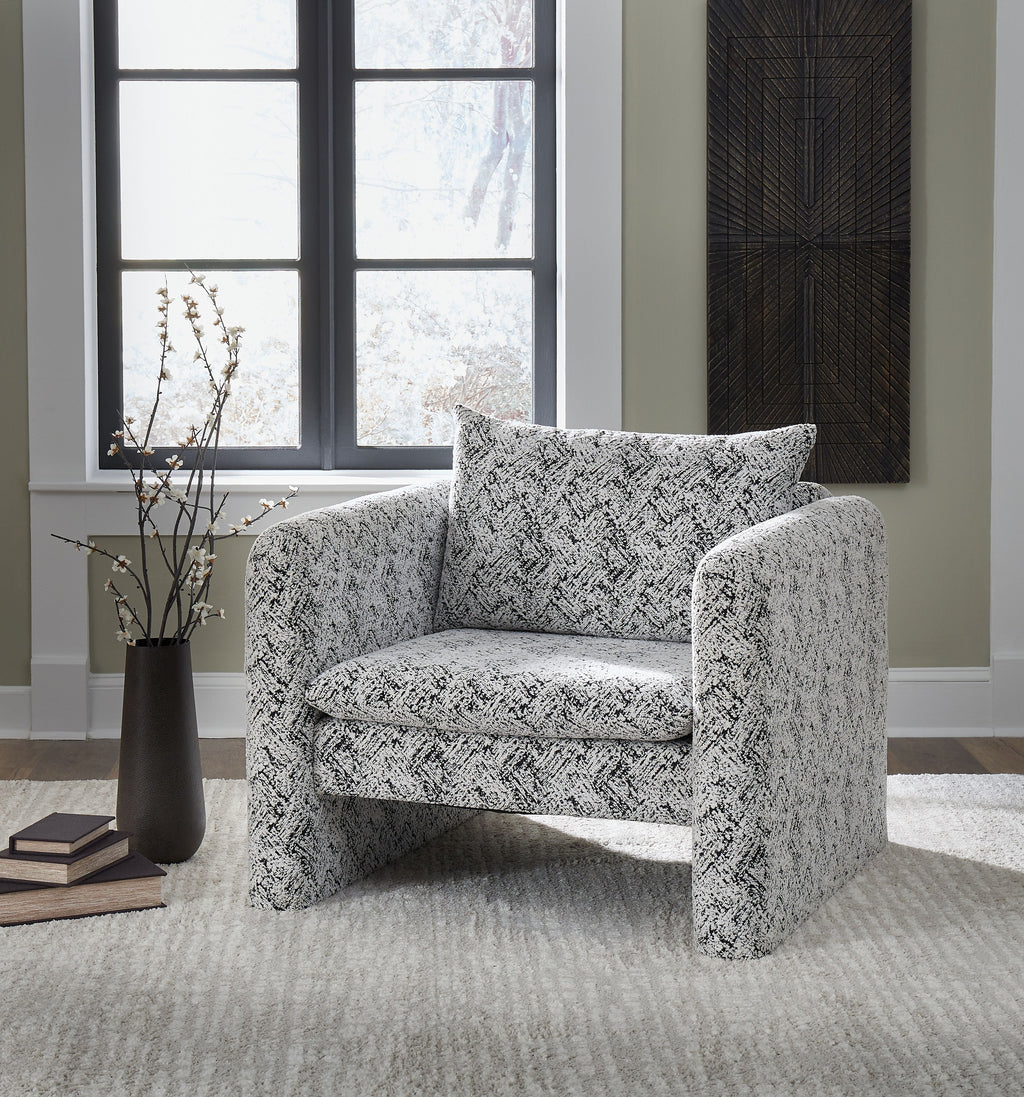 Kenbell - Accent Chair - Black / White - Stylish Home Furniture