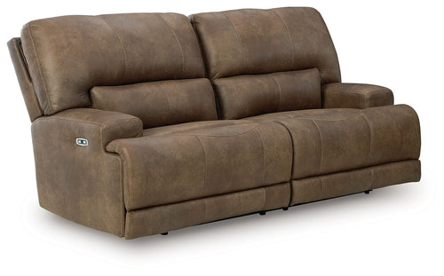 Beckley Place - 2 Seat Power Reclining Sofa With Adjustable Headrest - Earth - Stylish Home Furniture