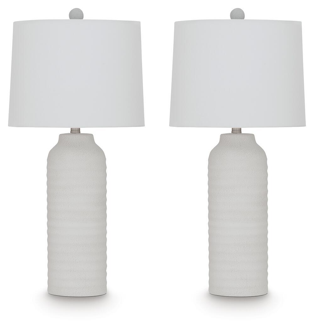 Vauville - Poly Table Lamp (Set of 2) - White - Stylish Home Furniture