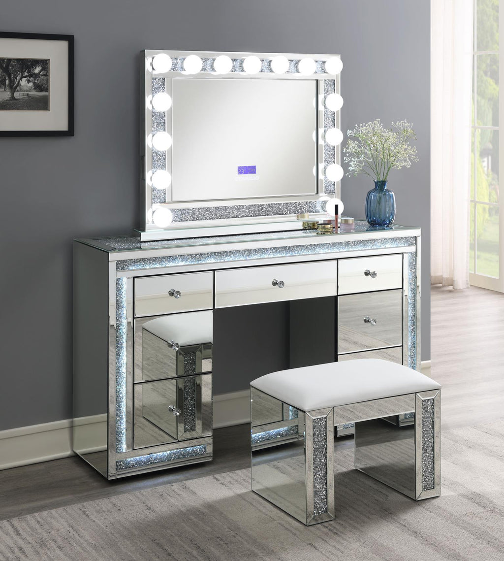G-320 - Glamour Vanity Stool - Pearl Silver - Stylish Home Furniture