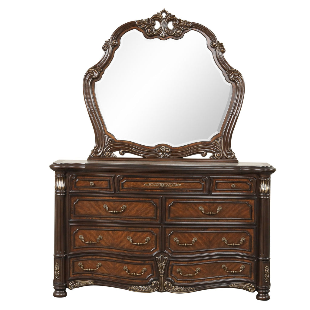 Bella Notte - Dresser Mirror - Mahogany Brown - Stylish Home Furniture