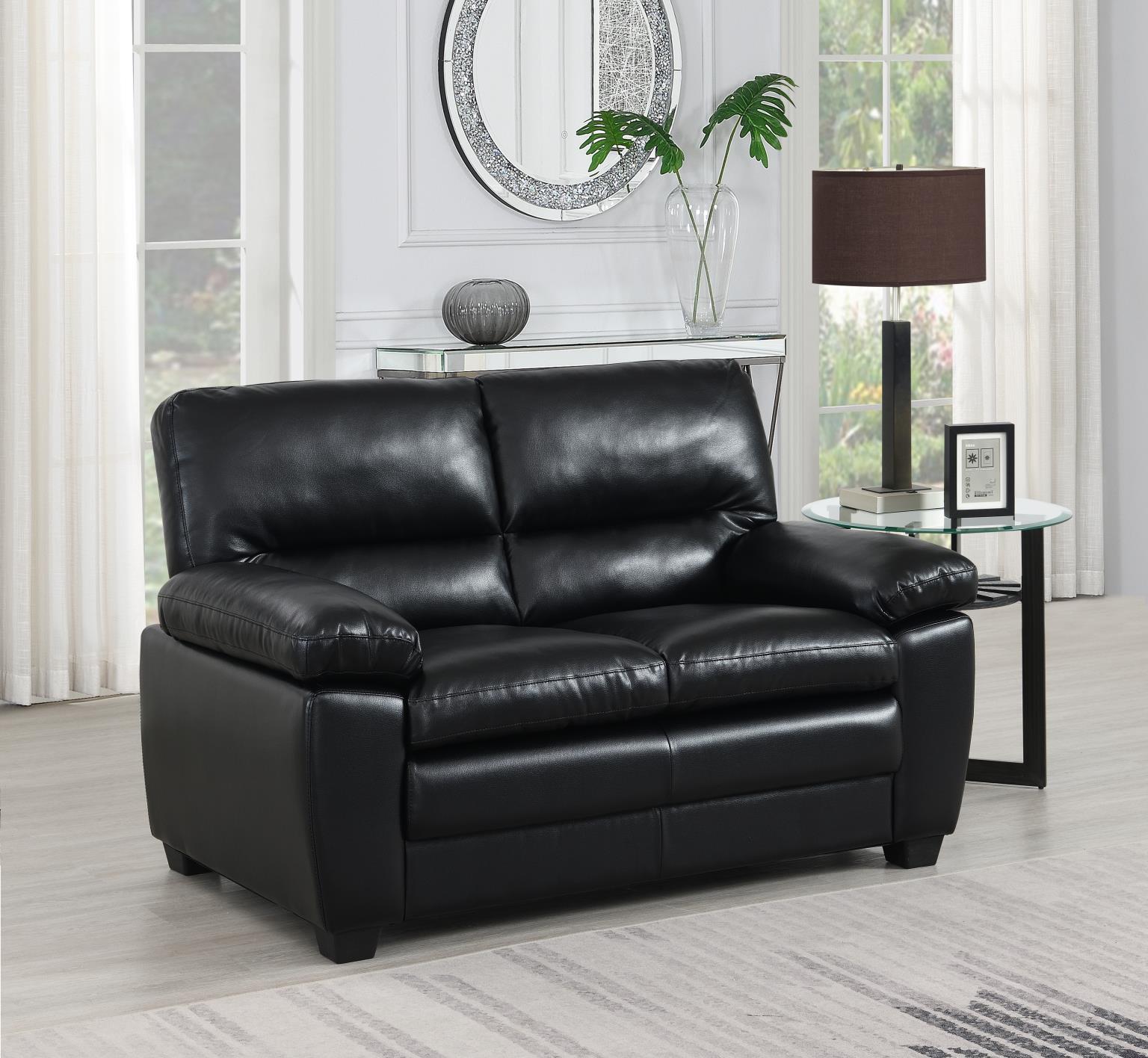 U529 - Loveseat - Black - Stylish Home Furniture