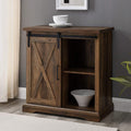 W900 - Alba Sliding Barn Door Farmhouse Accent Cabinet - Rustic Oak - Stylish Home Furniture
