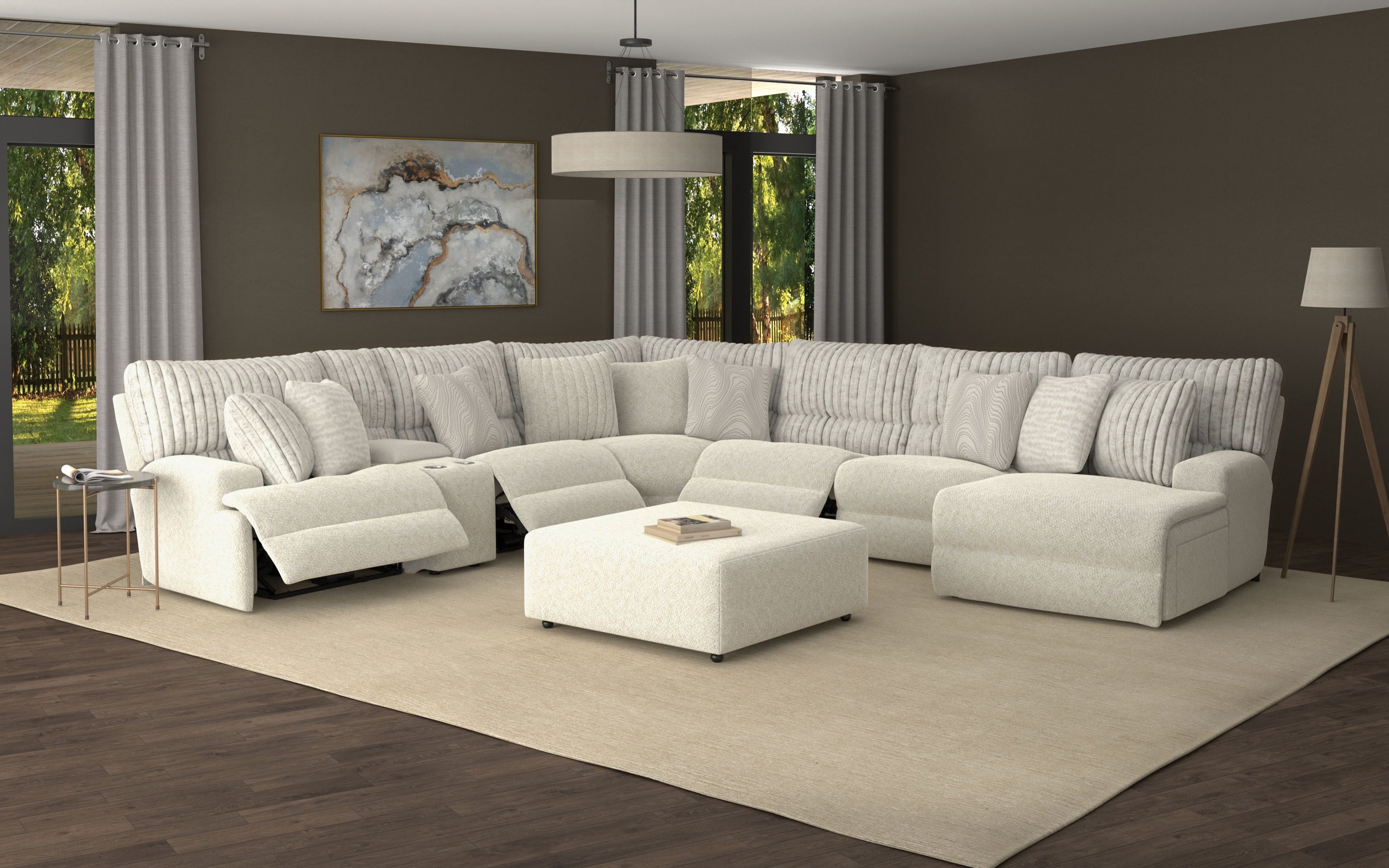 Carmen - Castered Cocktail Ottoman - Bone - Stylish Home Furniture