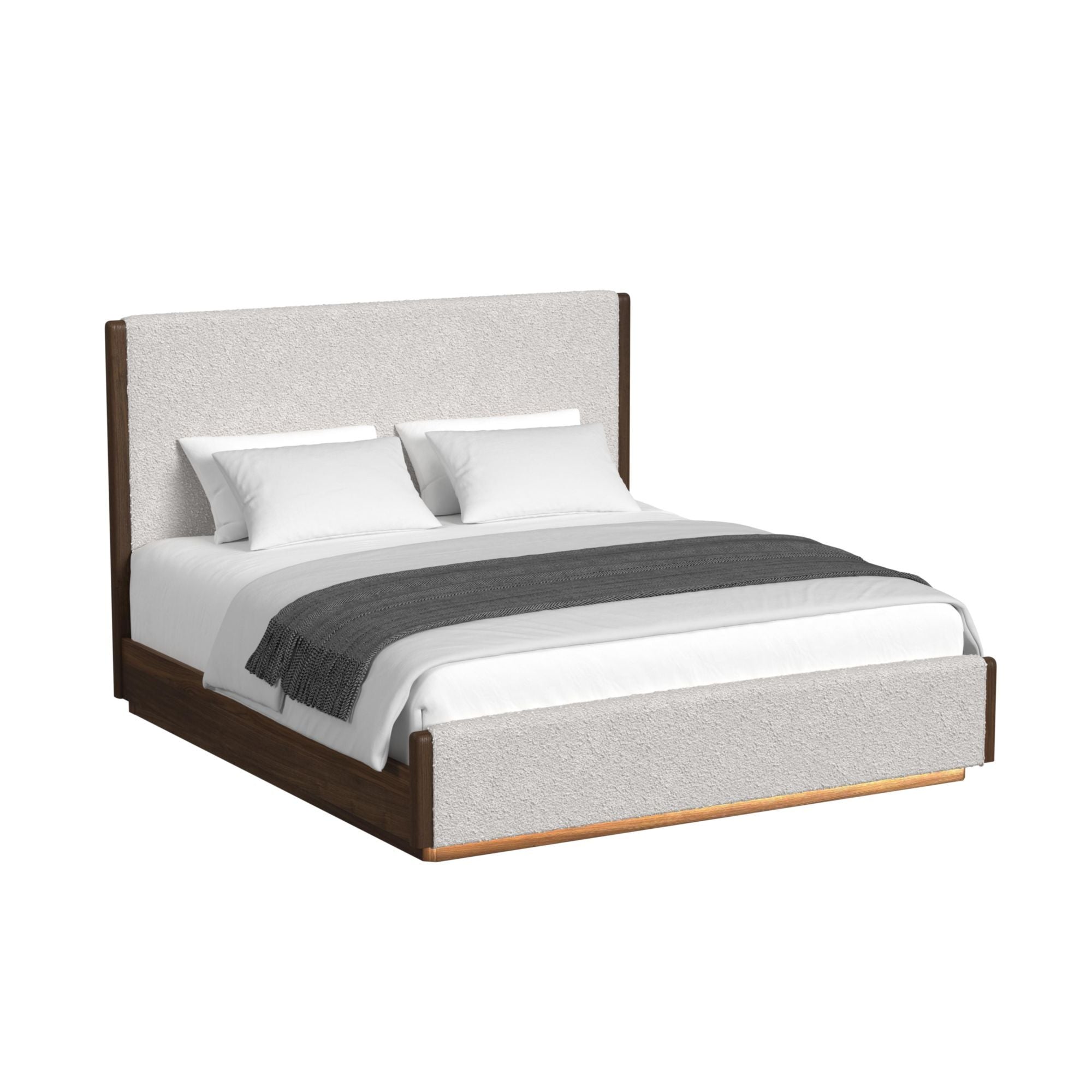 Brisbane - Upholstered Bedroom Set With Boucle And LED - Stylish Home Furniture