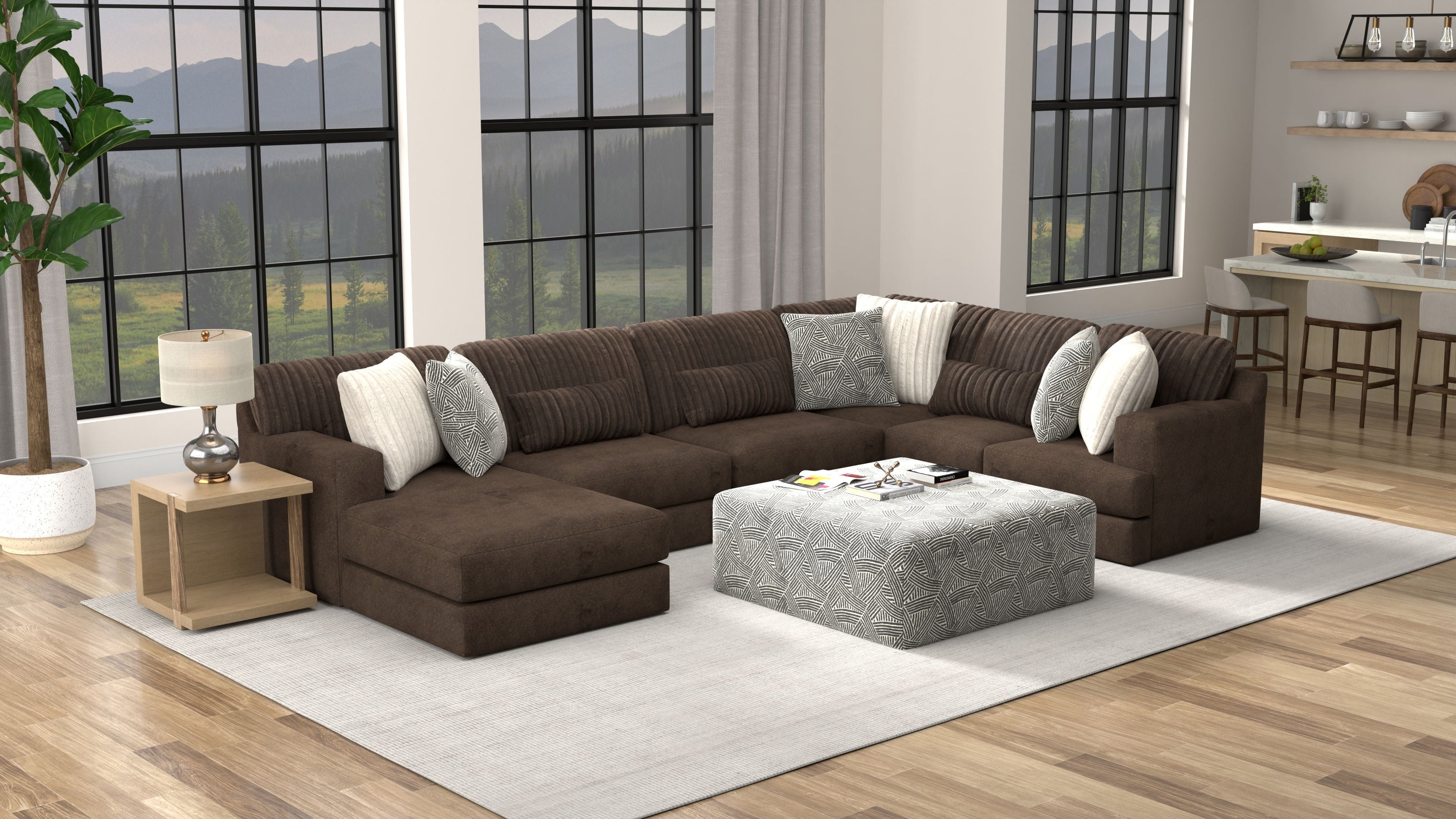 Logan - Cocktail Ottoman - Chocolate - Stylish Home Furniture