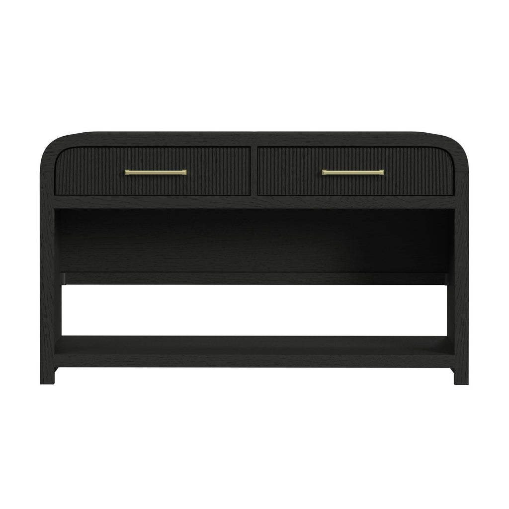 Ridgemont - Sofa Table With Bottom Shelf - Black With Grain - Stylish Home Furniture