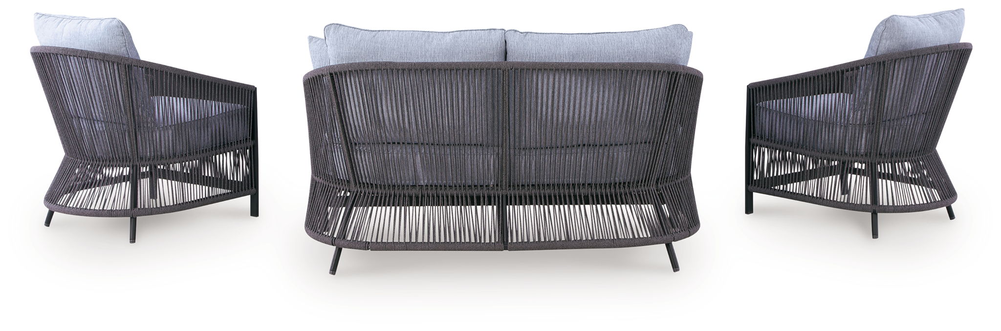 Bridges Beach - Loveseat, Lounge Chairs, Table Set (Set of 4) - Gray - Stylish Home Furniture