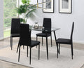 D340 - 5 Piece Dining Room Set (Table, 4 Chairs) - Black - Stylish Home Furniture