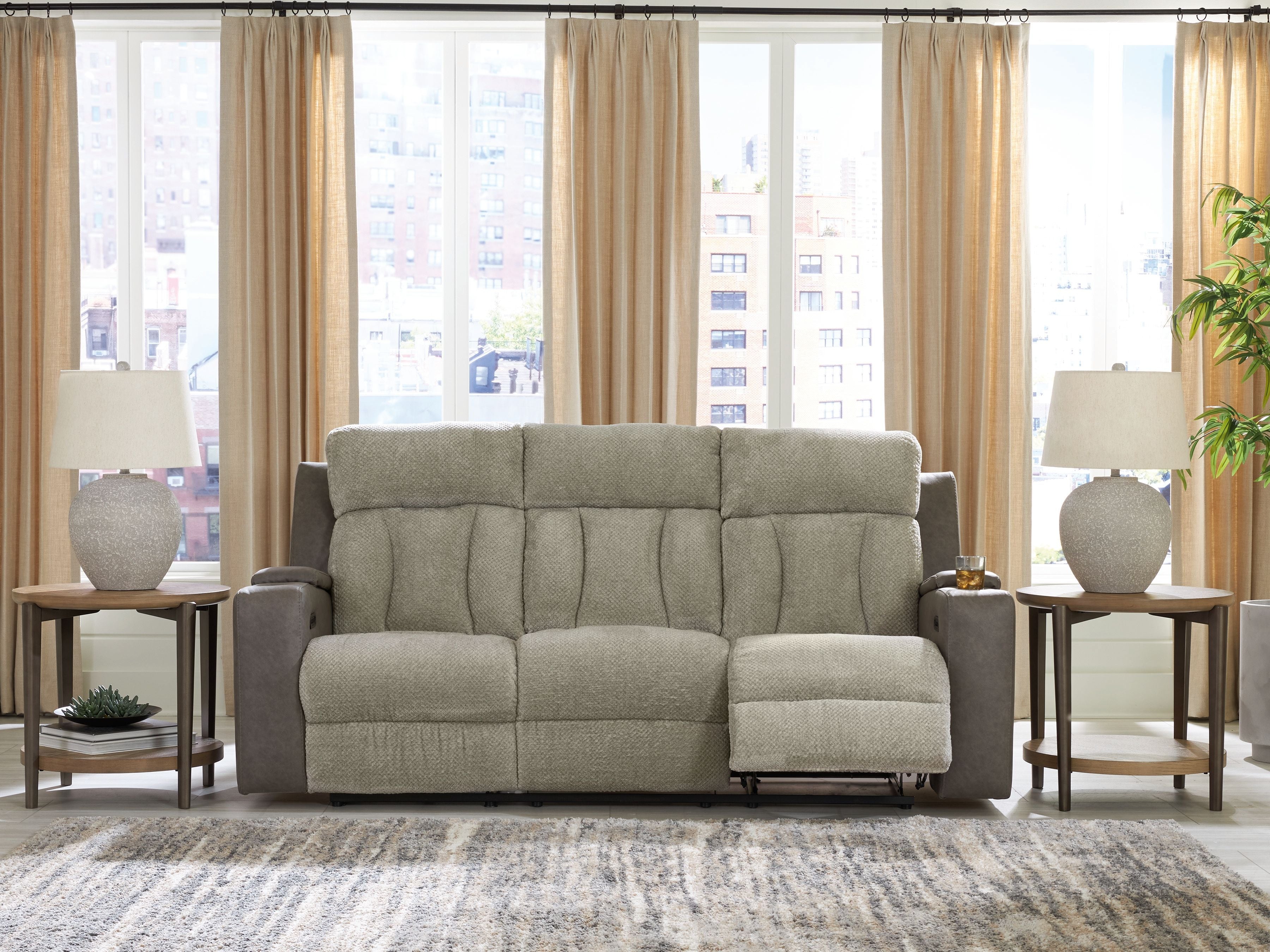 WhipLash - Power Reclining Sofa With Adj Headrest - Sisal - Stylish Home Furniture