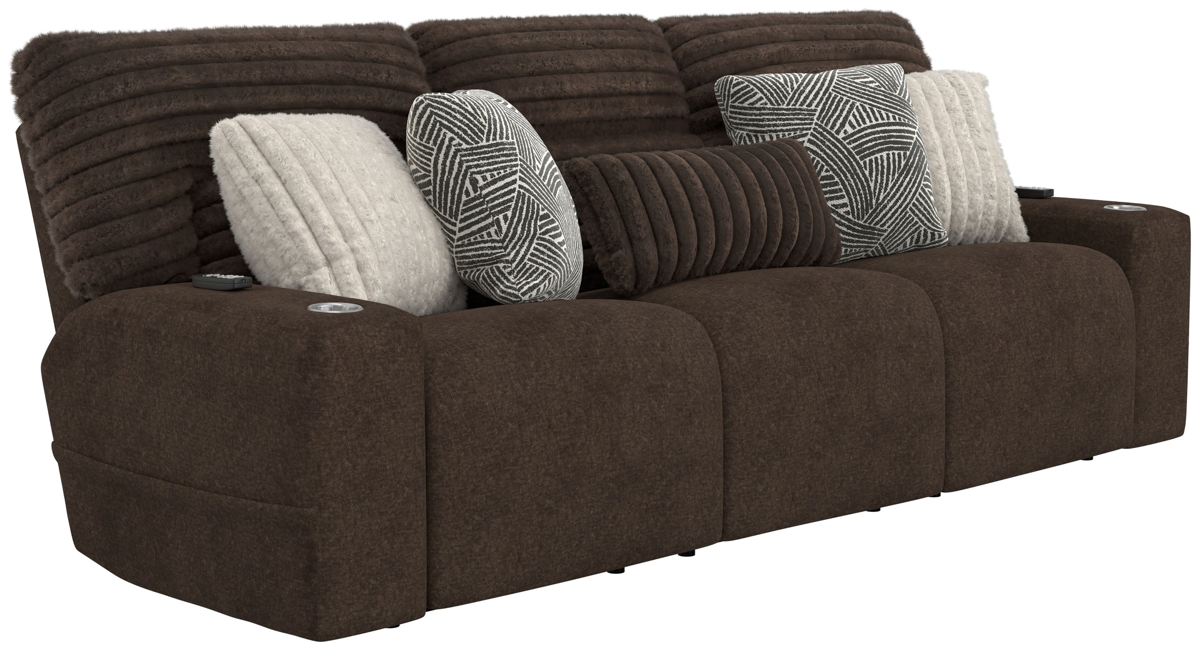 Zen - Power Reclining Sofa With CR3 Heat/Massage/Zero Gravity - Chocolate - Stylish Home Furniture