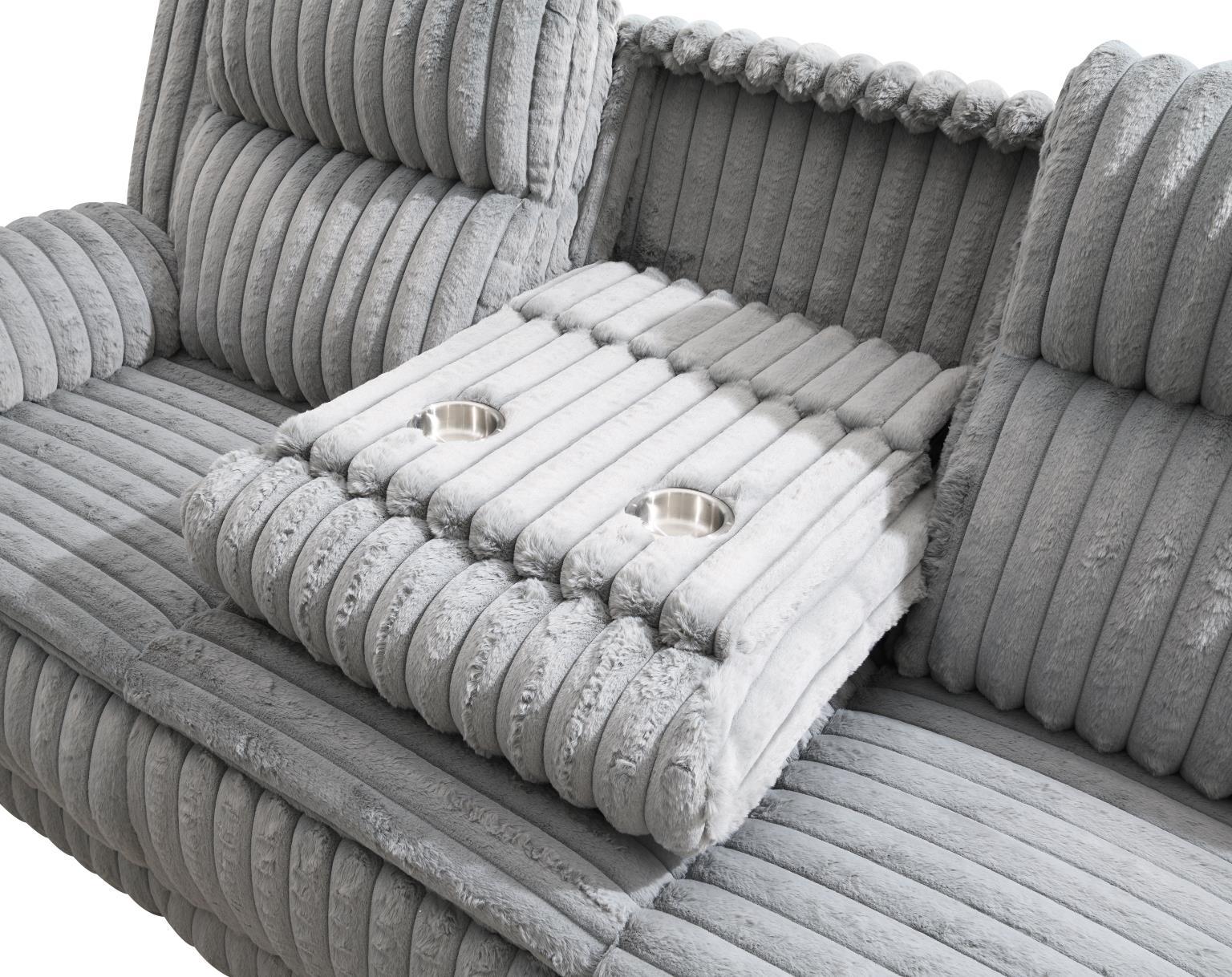 U113 - Corduroy Motion Chair - Gray - Stylish Home Furniture