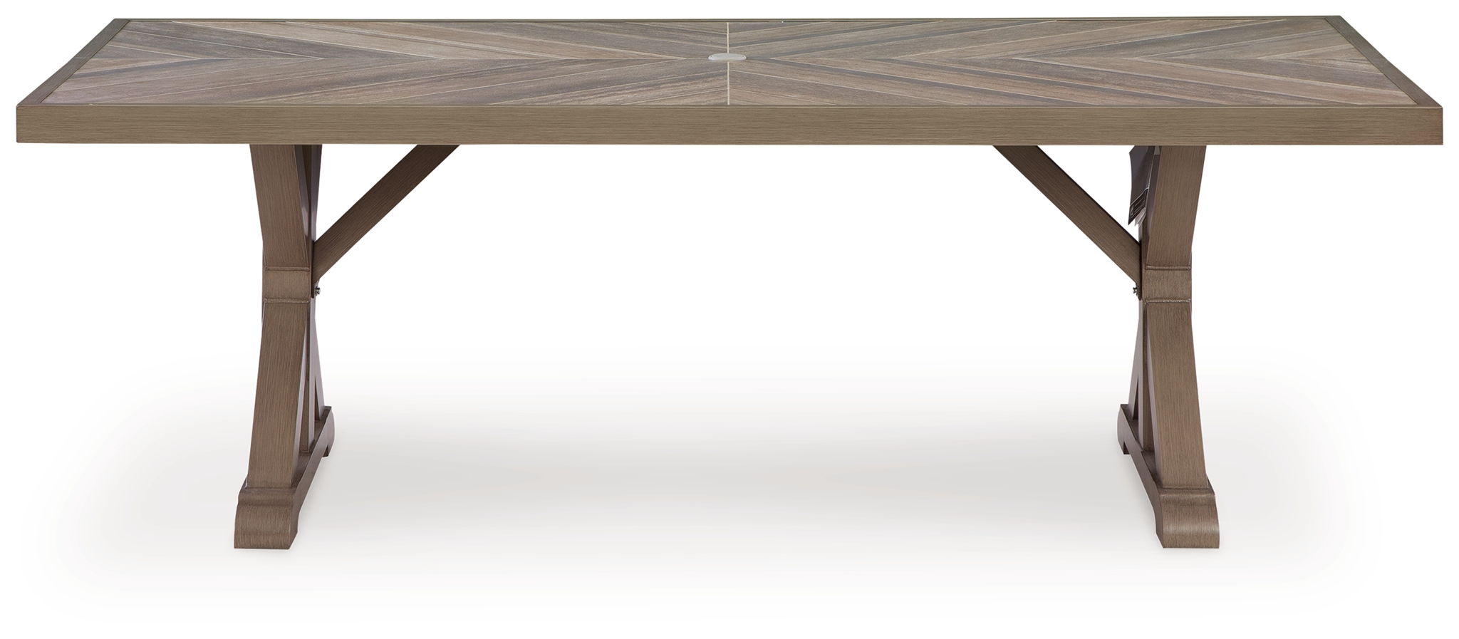 Laguna Heights - Rectangular Dining Table With Umbrella Option - Beige - Stylish Home Furniture