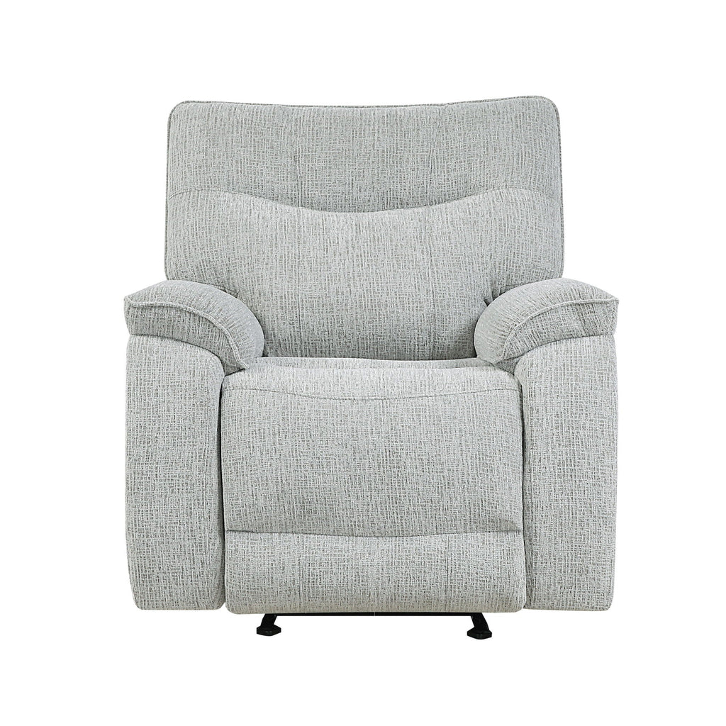 Chablis - Glider Recliner With Heat And Massage - Mist Gray