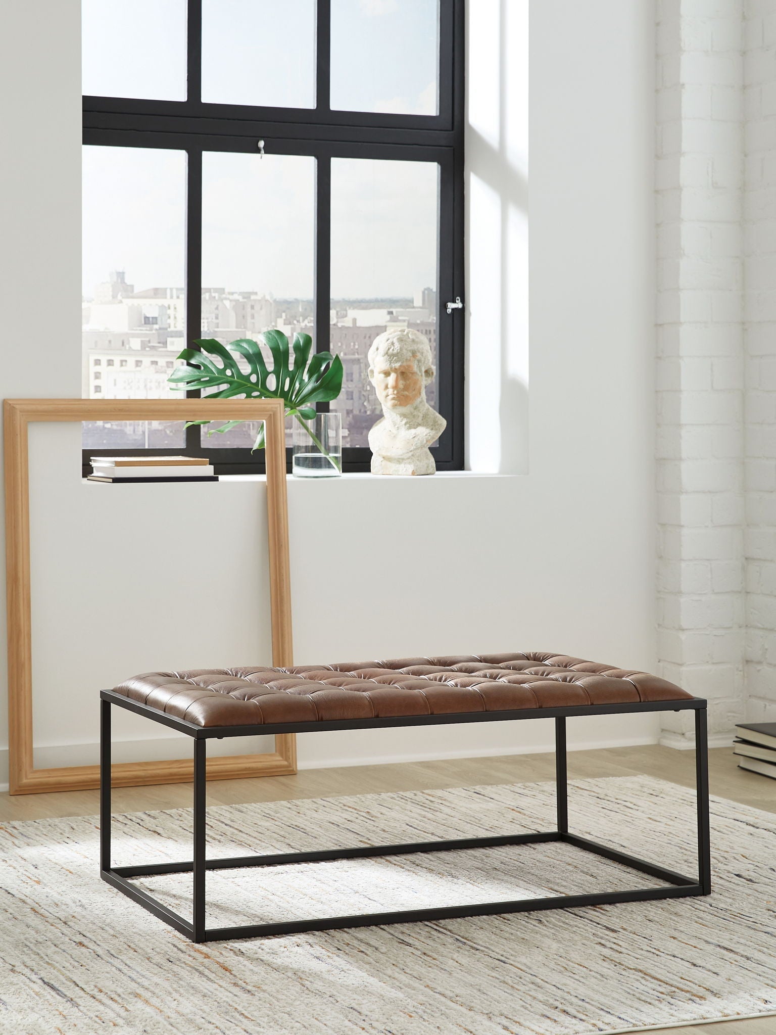 Junsor - Cocktail Ottoman - Brown / Black - Stylish Home Furniture