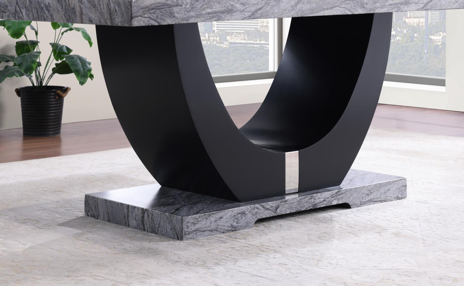 D144 - Faux Marble Dining Table - Gray - Stylish Home Furniture
