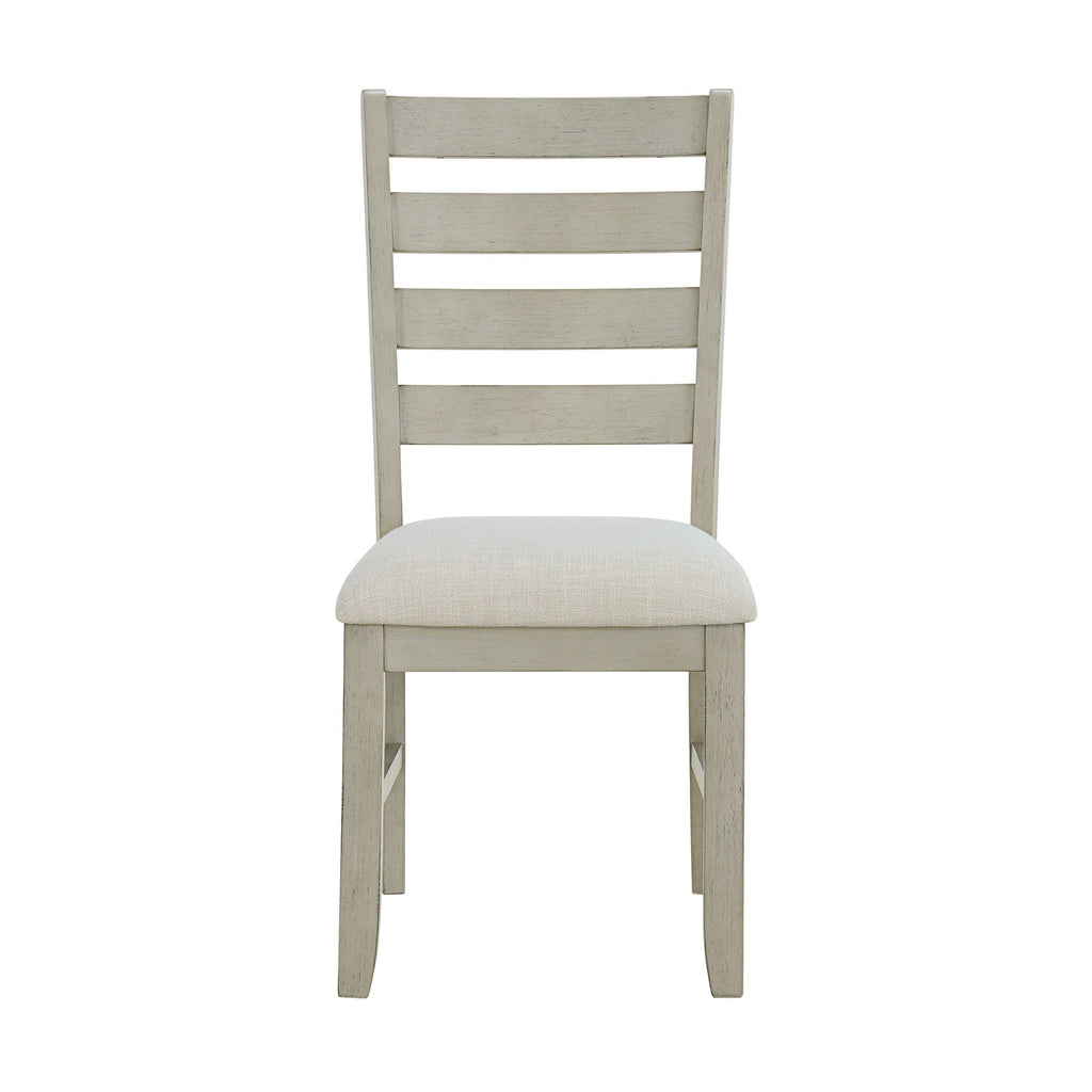 Farmington - Ladder Back Dining Side Chair (Set of 2) - Washed Stone / Light Beige - Stylish Home Furniture