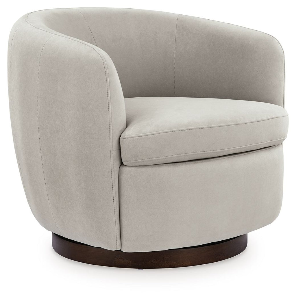 Annbury - Swivel Accent Chair - Light Beige - Stylish Home Furniture