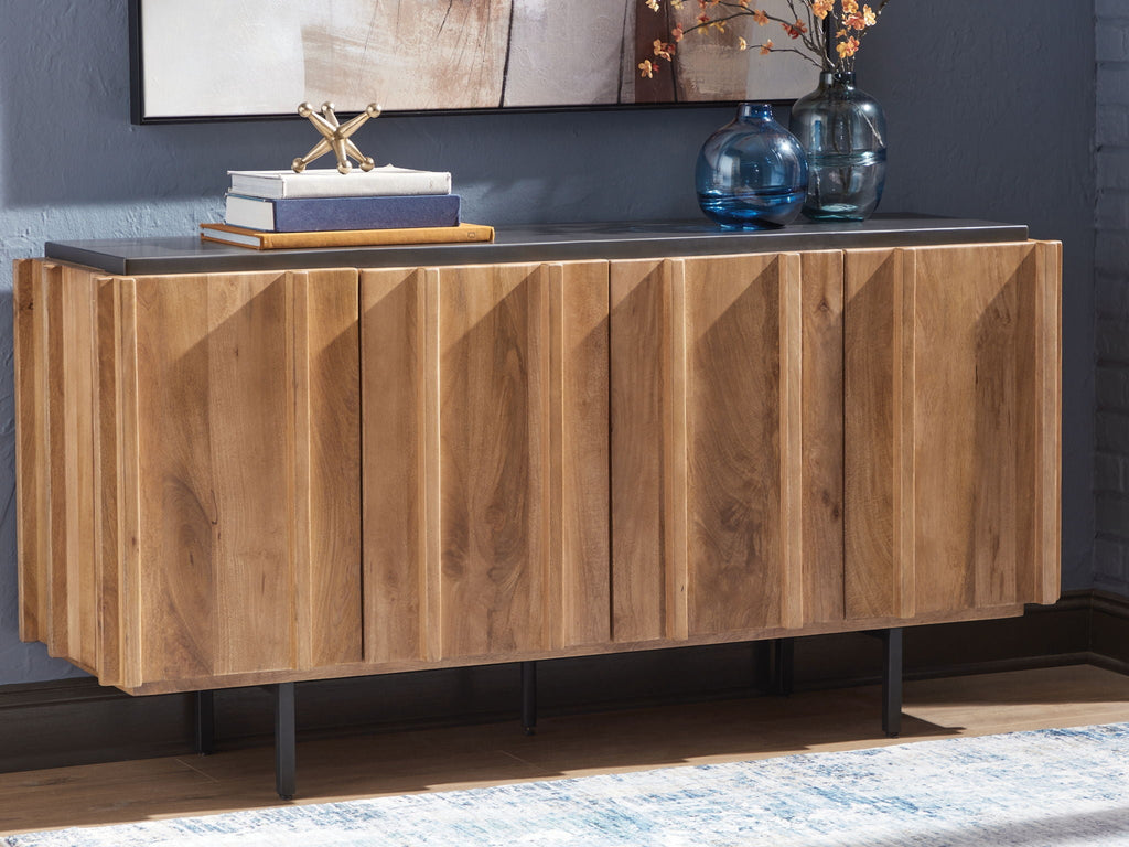 Quintavious - Accent Cabinet - Brown / Charcoal - Stylish Home Furniture