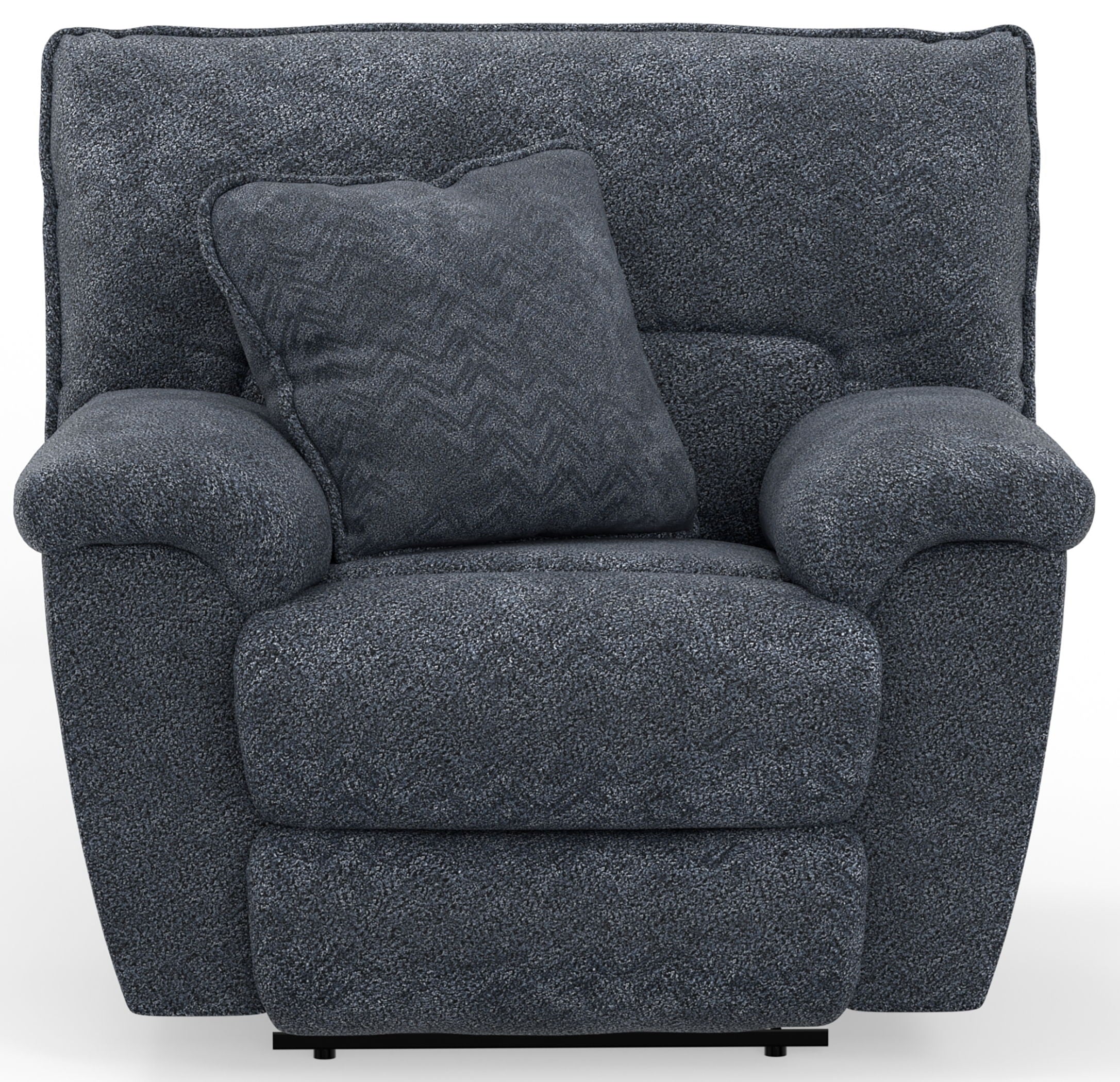 Paxon - Deep Seat Power Lay Flat Recliner With Power Adjustable Headrest - Smoke - Stylish Home Furniture