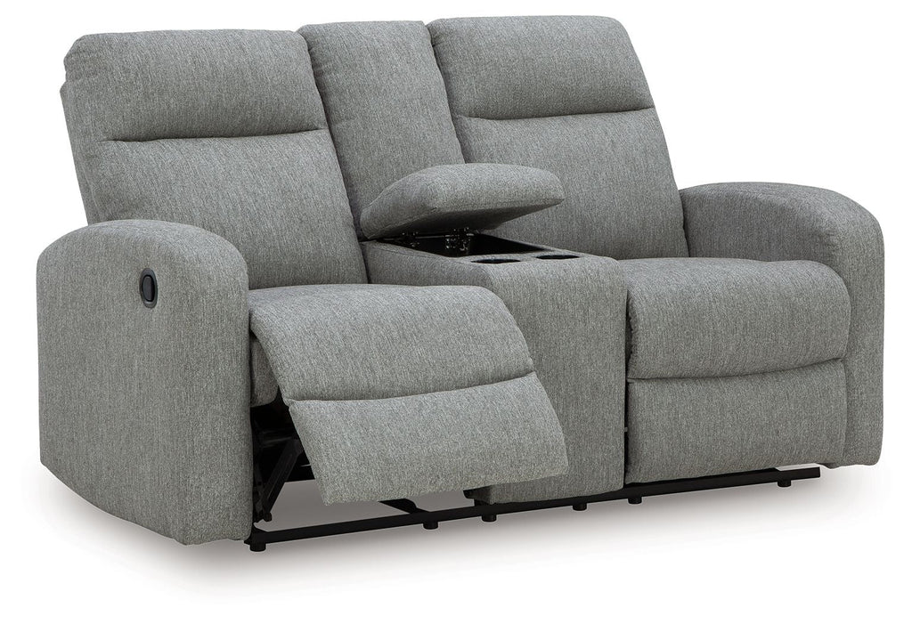 Gauntlet - Double Recline Loveseat With Console - Sterling - Stylish Home Furniture