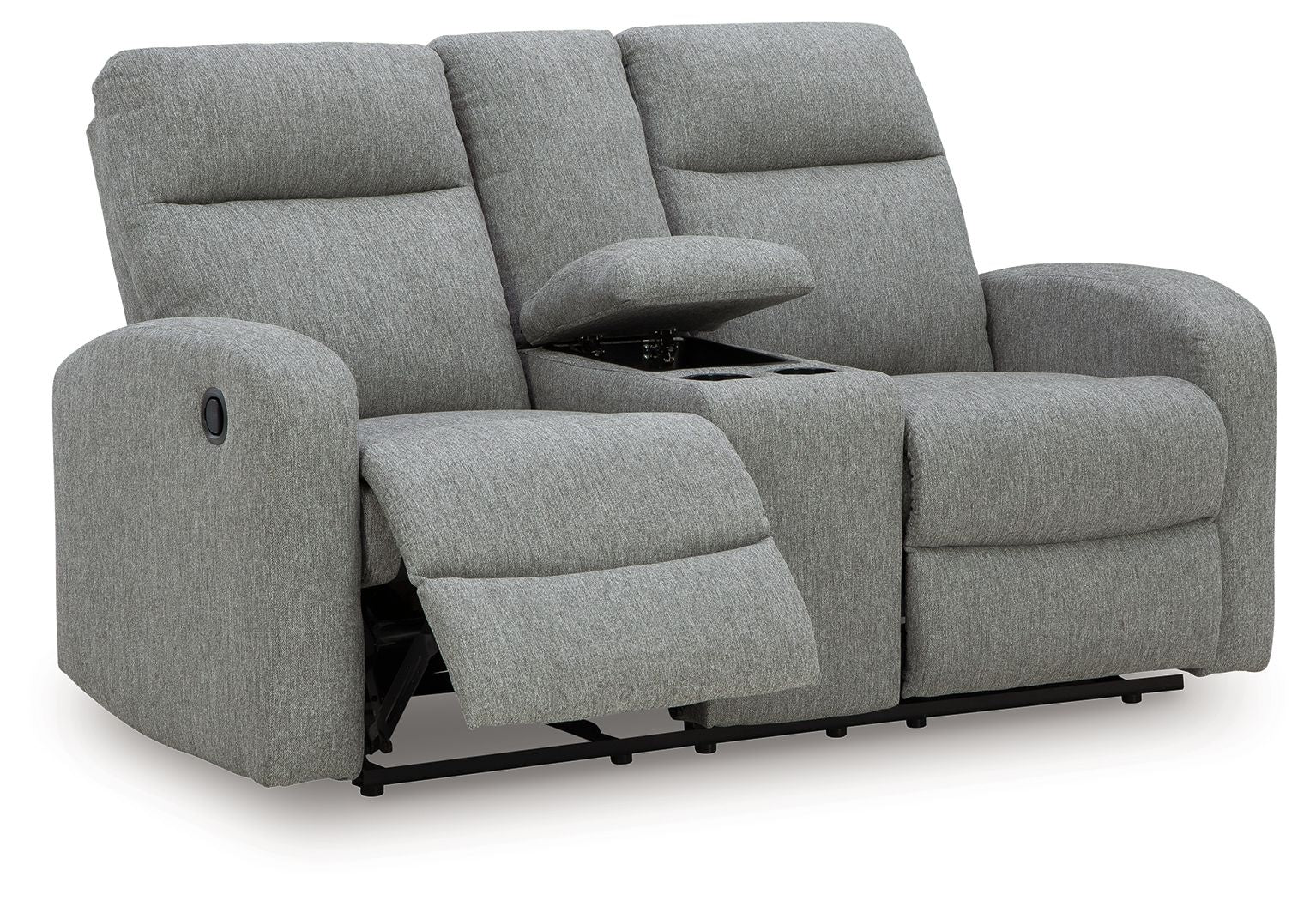Gauntlet - Double Recline Loveseat With Console - Sterling - Stylish Home Furniture