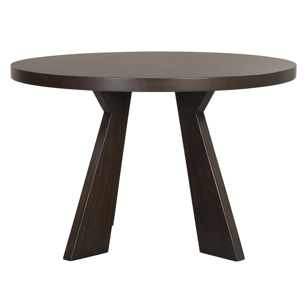 Chestnut Ridge - 5 Piece Dining Room Set (Round 47" Table & 4 Chairs) - Brown / Beige - Stylish Home Furniture