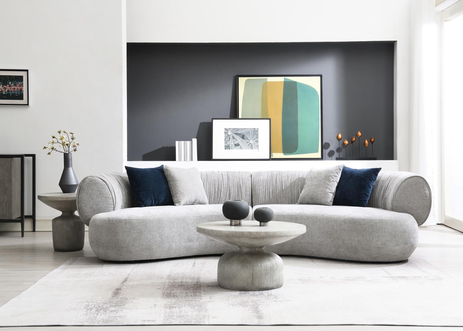 U307 - Modern Curved Sofa - Gray - Stylish Home Furniture