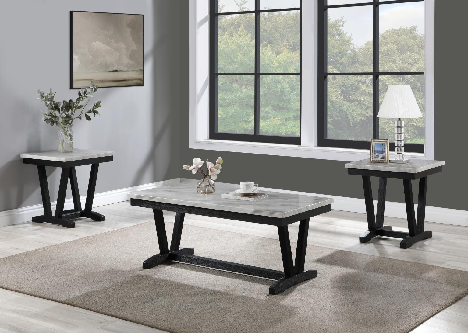 T120 - Table Set (Set of 3) - White - Stylish Home Furniture