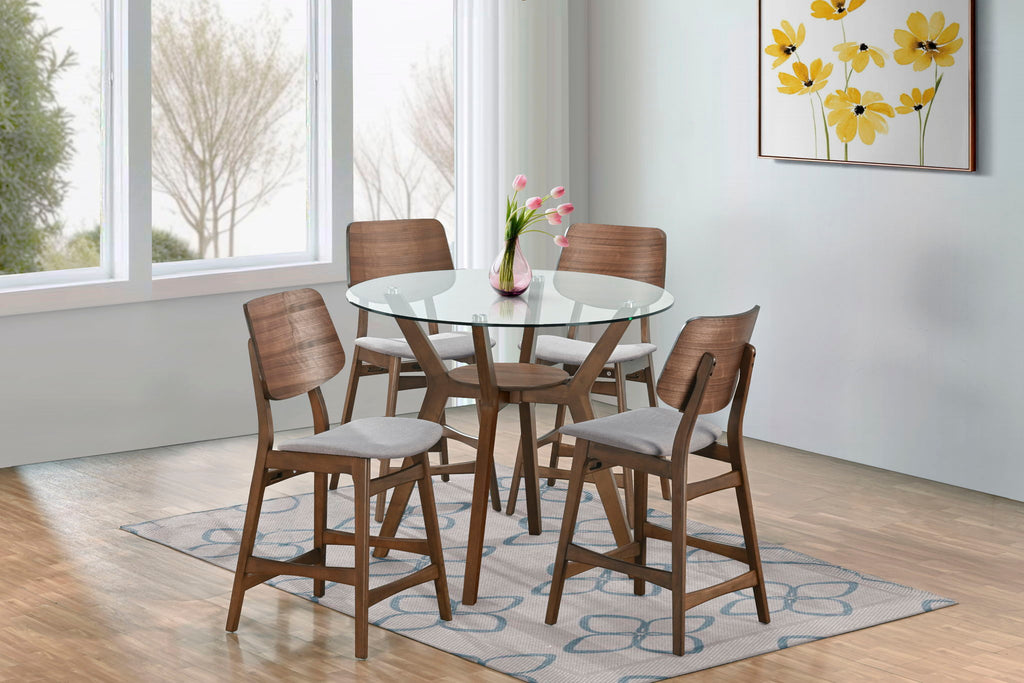 Oscar - Round Glass Counter Table Set - Stylish Home Furniture