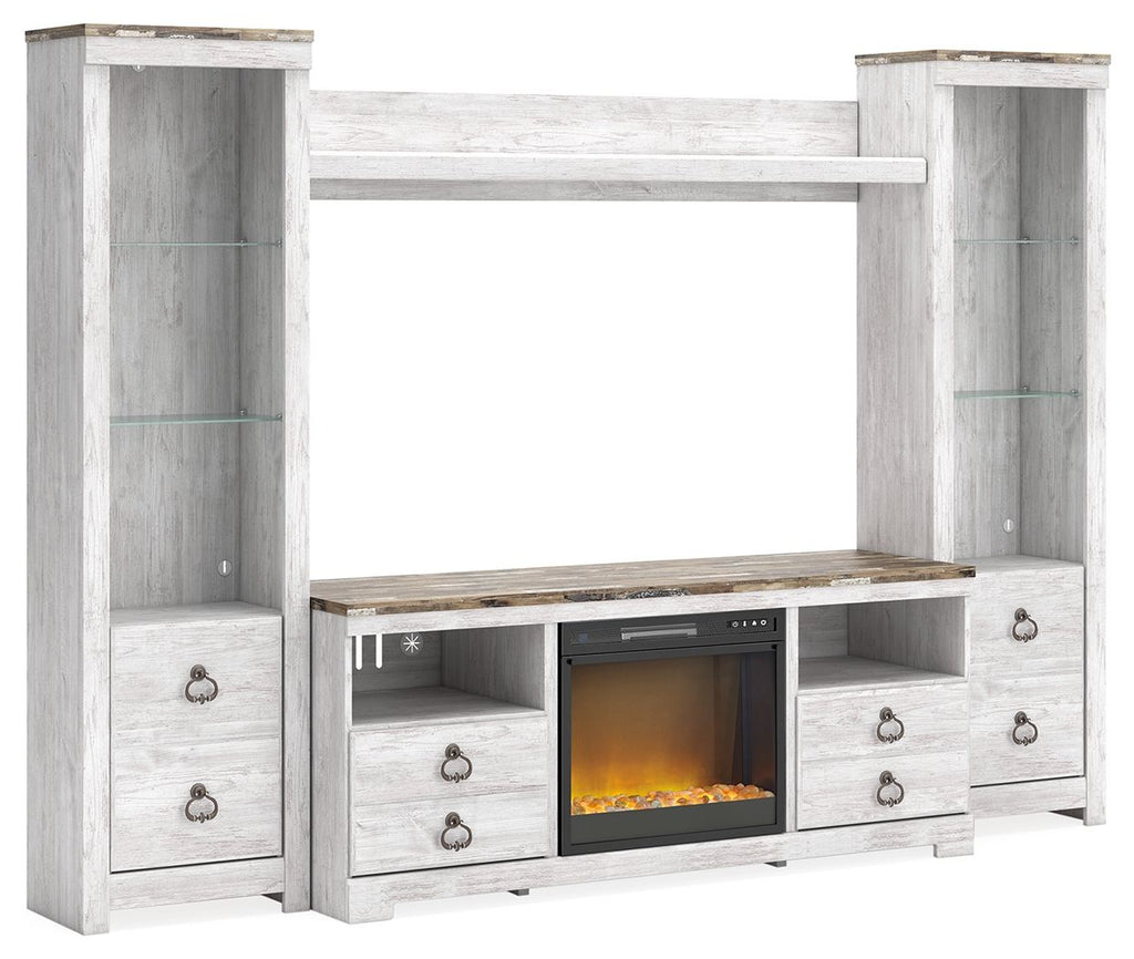 Willowton - Entertainment Center With Fireplace Option - Stylish Home Furniture