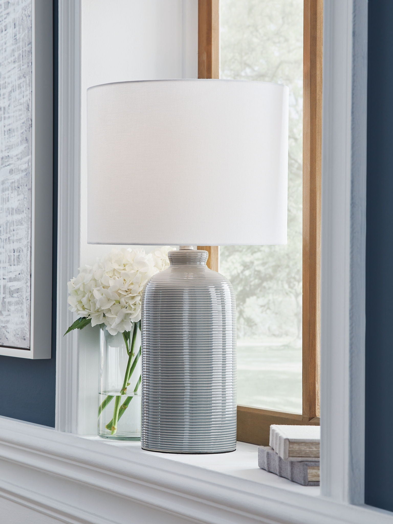Wimlow - Ceramic Table Lamp - Gray Blue - Stylish Home Furniture